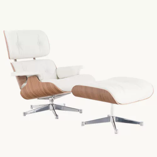 Lounge Chair mit Ottoman weiss I Vitra