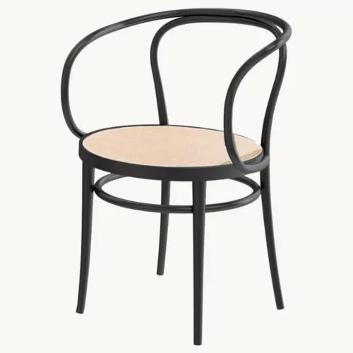 Thonet 209 Stuhl schwarz gebeizt rohrgeflecht sitz 1