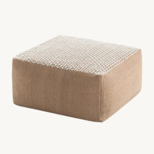 Raw Pouf Klein Ottomane weiss