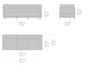 LC2-Sofa-3-Sitzer-Maße