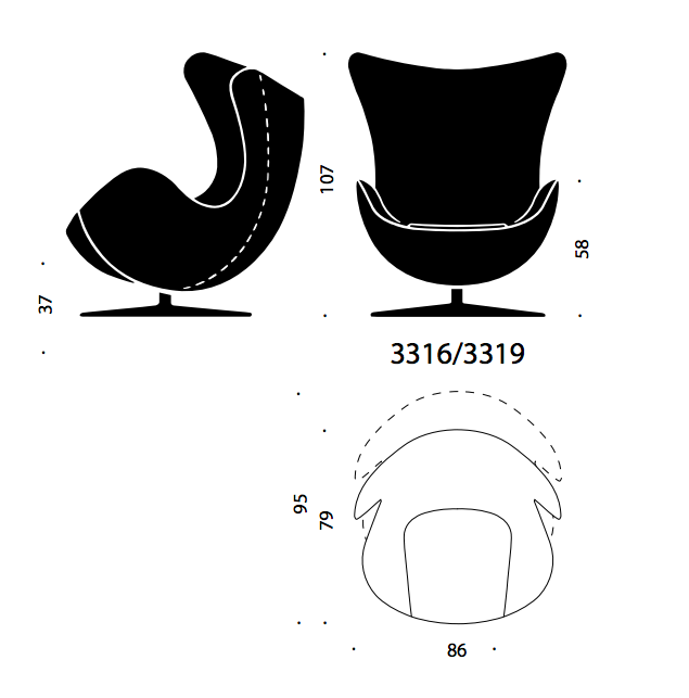 Egg Chair Sessel (häufig mit Standort & Preis) Fritz Hansen Innsides