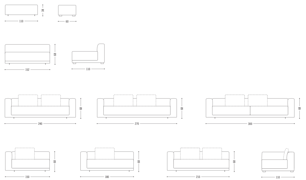 COR Moss-Sofa-Maße